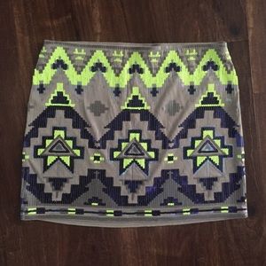 •EXPRESS• Aztec sequin mini skirt